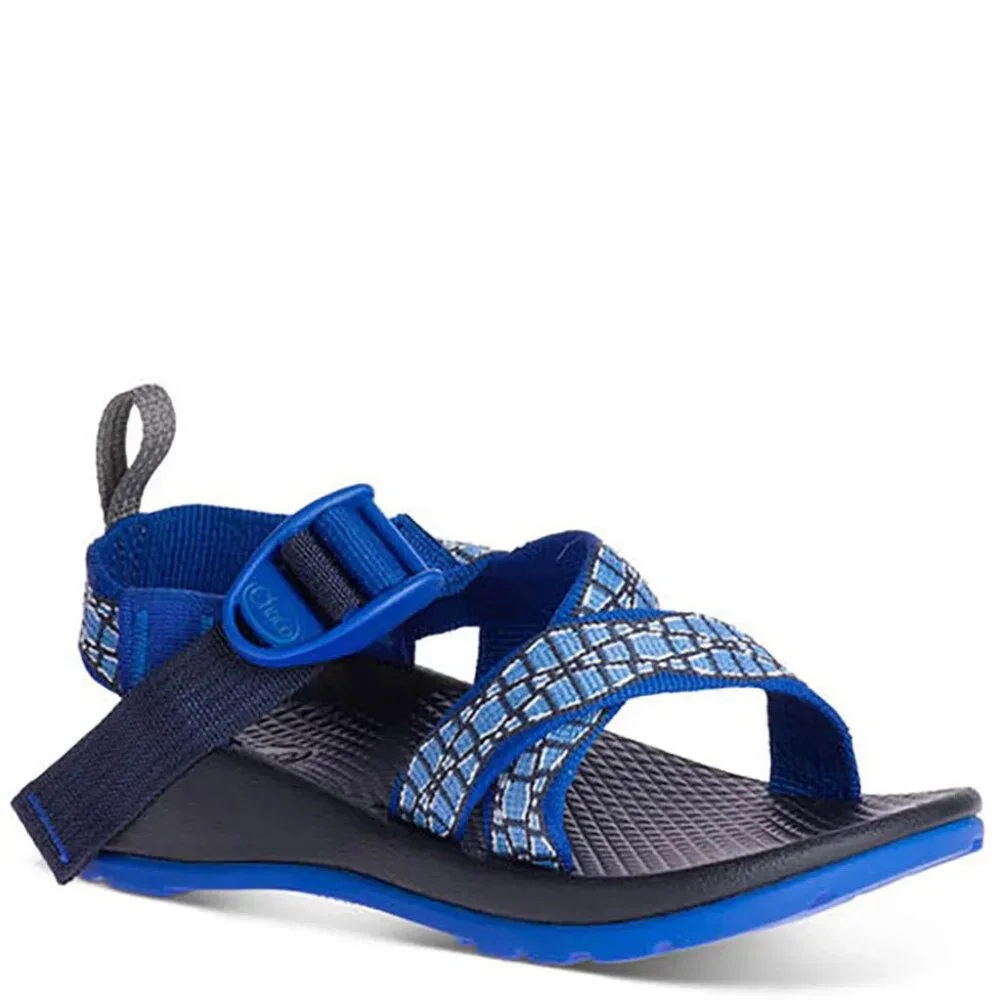 Chaco Girl's Blue Z1 Ecotread‎ Cross Strap Buckle Casual Walking Sandal Size 2